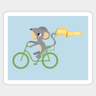 Mouse riding a bike Sticker